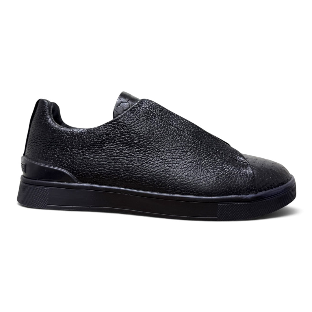 MACRINO- piel venado total black skin print pyton
