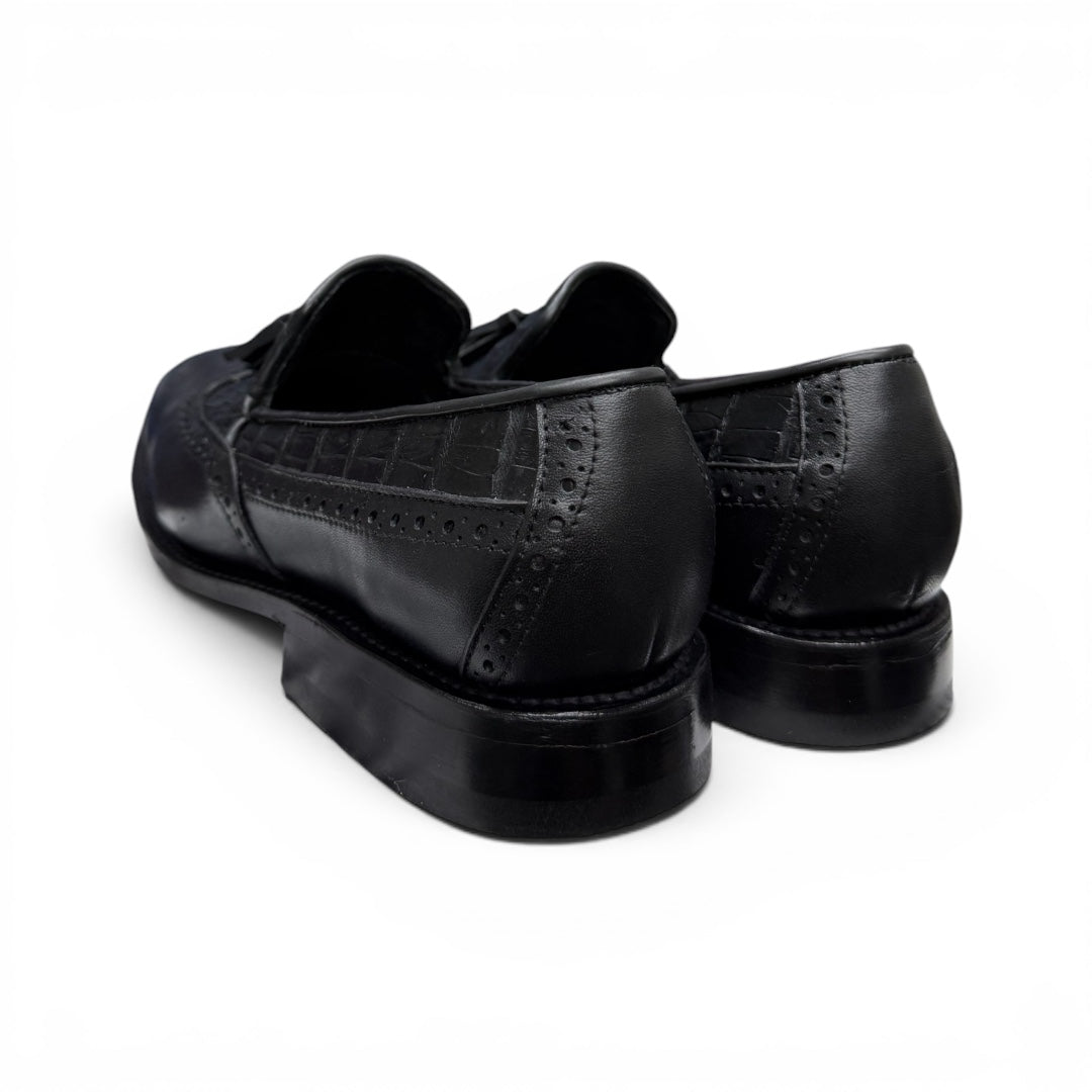 Loafers gianluca piel / cocodrilo cayman black