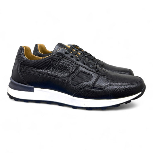 tenis de piel venado negro 6034