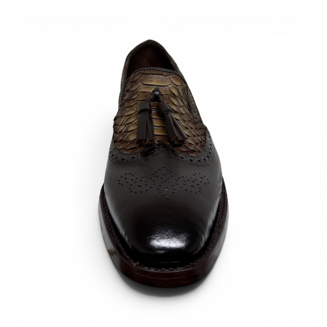 Loafers gianluca piel chocolate / pyton orix