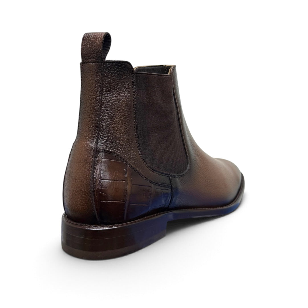 Botines de piel cognac / piel alligator mod smith wesson