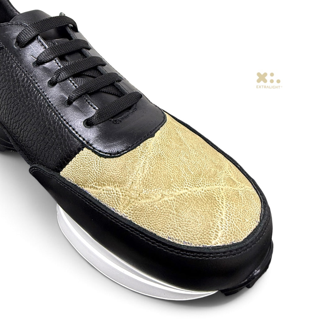 Sneaker 20K piel negro venado elefante beig extralight®