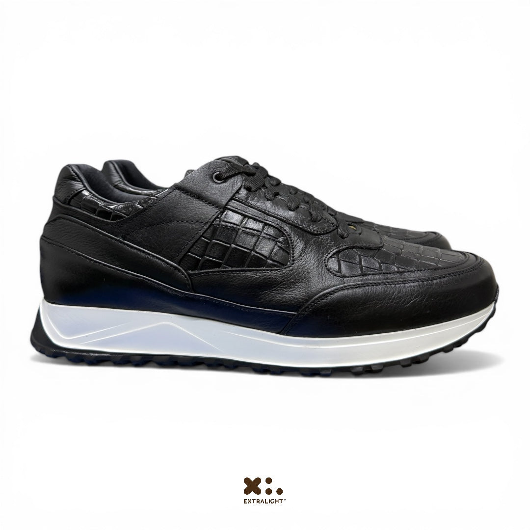 sneaker monclear - negro cocodrilo skin print Extralight®