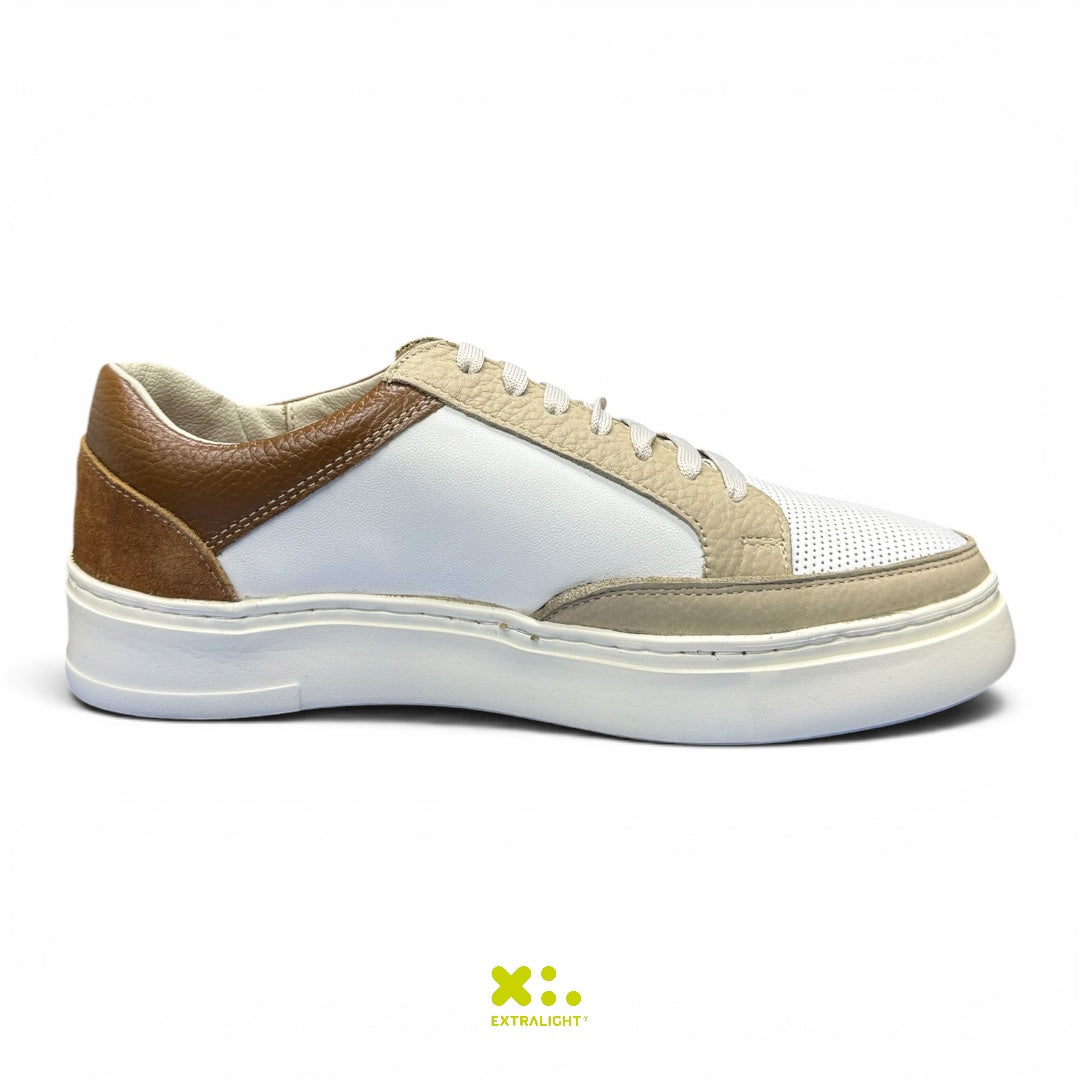 sneaker de piel latte blanc 16k vermil extralight