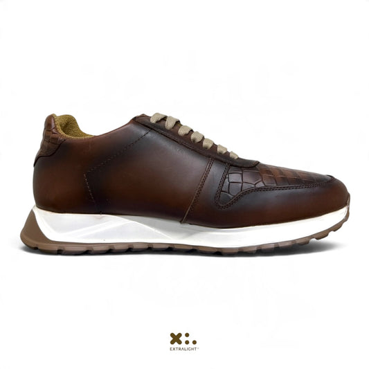 sneaker vito- piel vac/alligator skin printwhiskey madero extralight