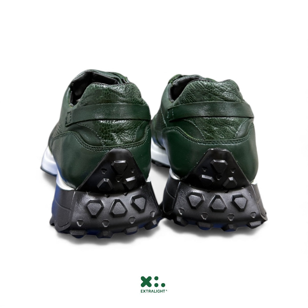 Sneaker 20k - green olive leg avestruz extralight - edición limitada
