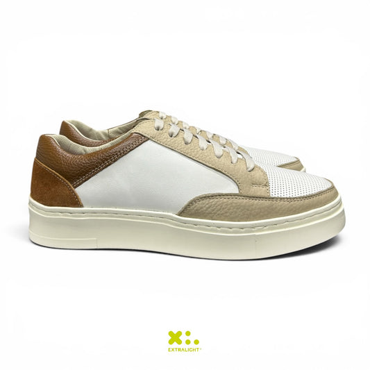 sneaker de piel latte blanc 16k vermil extralight