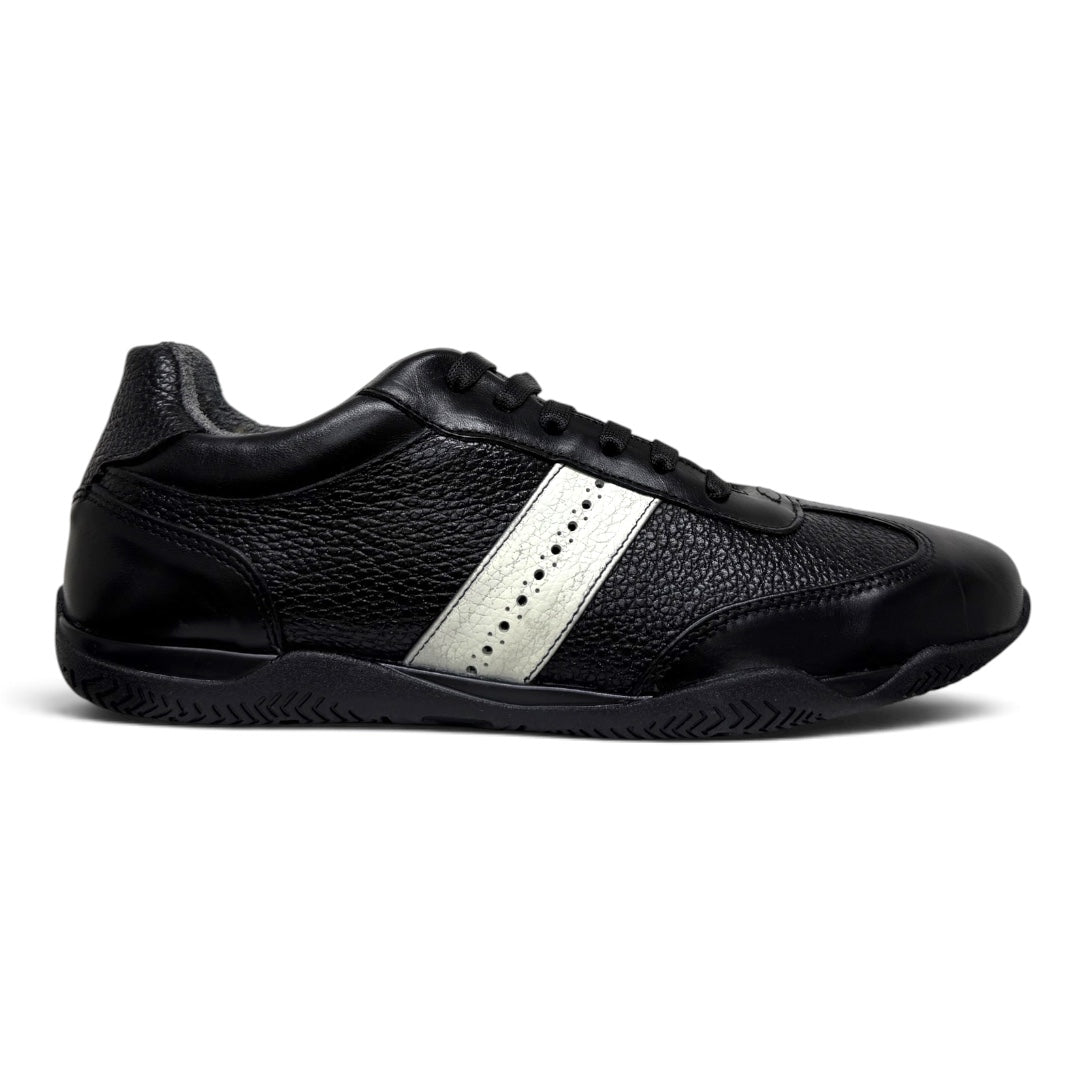sneaker Mallorca - piel venado / black white