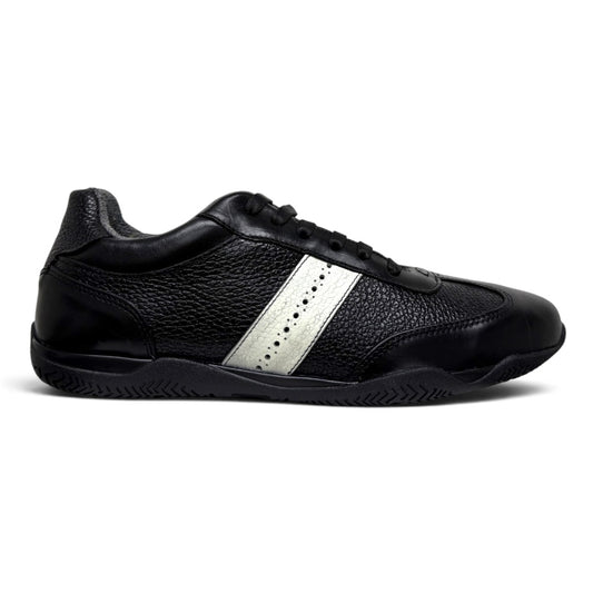 sneaker Mallorca - piel venado / black white