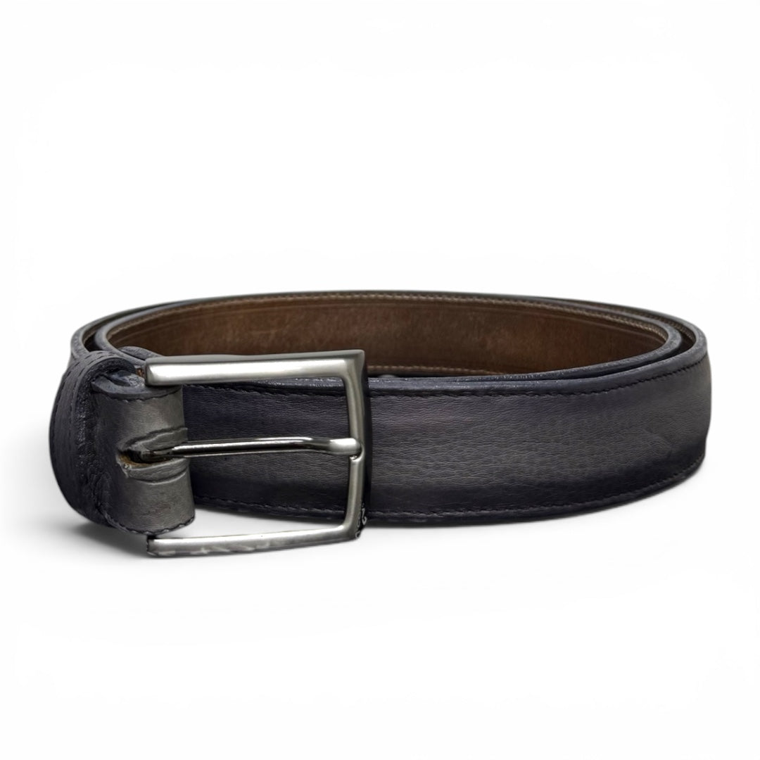 Cinturón de piel venado gris sombra