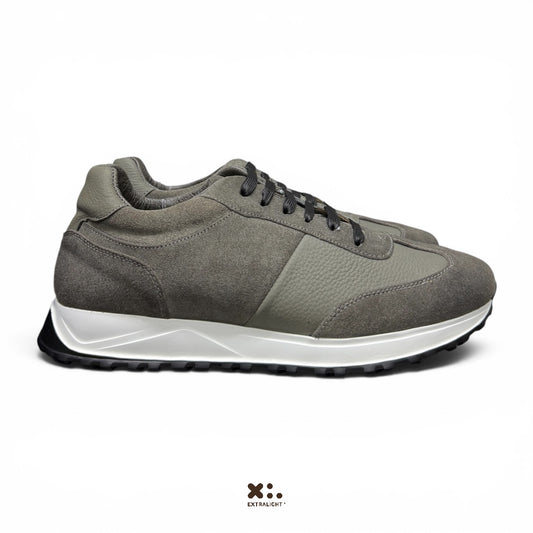 sneaker carson - piel / gamuza silver Extralight®