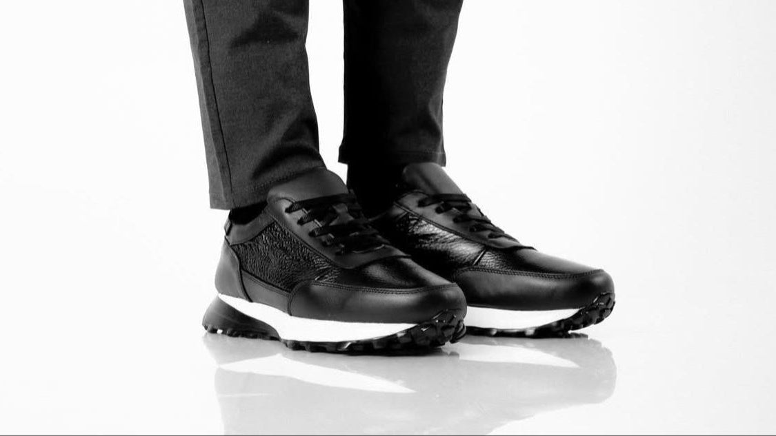 sneakers de piel venado negro extralight mod james