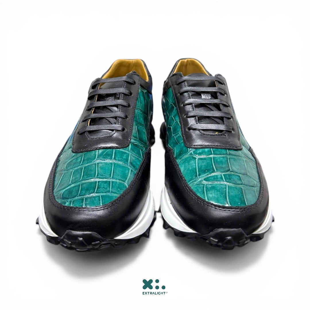 Sneaker 20K piel cocodrilo mármol aqua extralight®