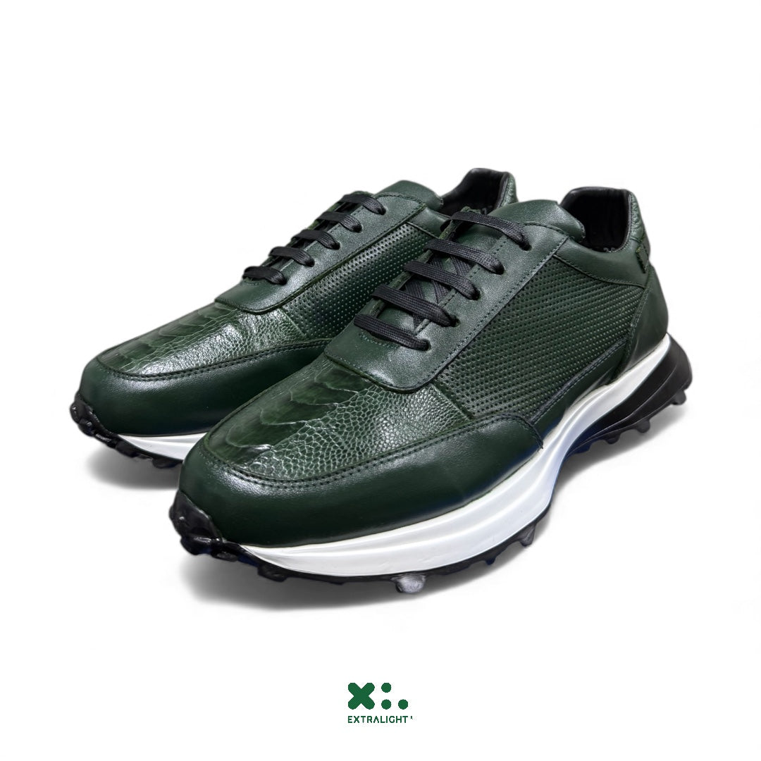 Sneaker 20k - green olive leg avestruz extralight - edición limitada