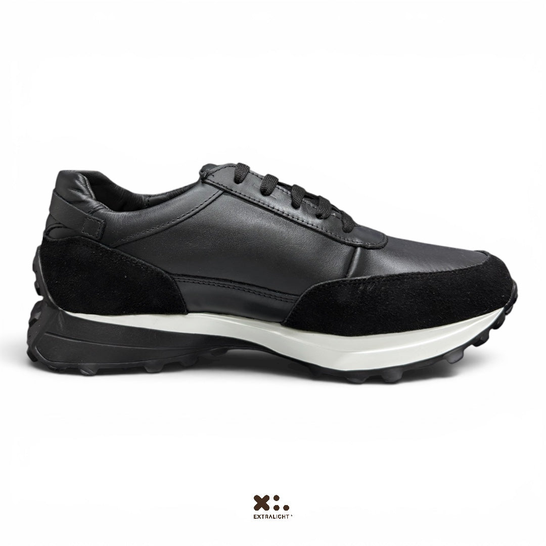 sneaker 20k piel negro napa gamuza