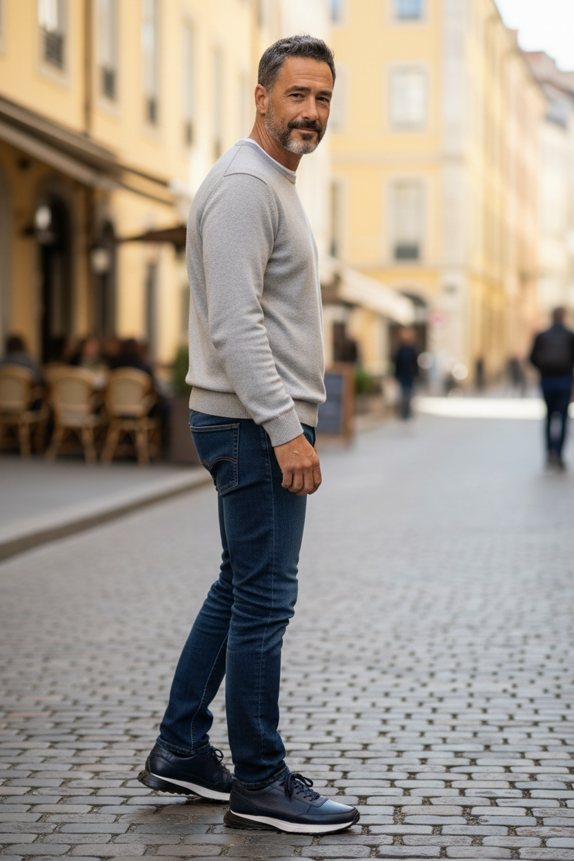 SNEAKER 20K BLUE NIGHT - piel