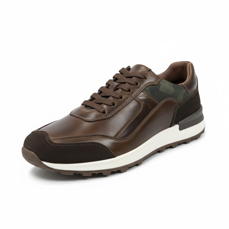 Tenís de piel 6005 - tabaco camuflage