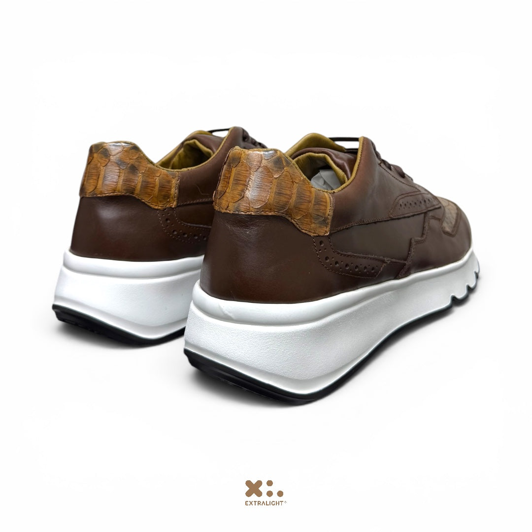 sneaker broklyn- piel wiskey vacuno / serpiente Extralight®