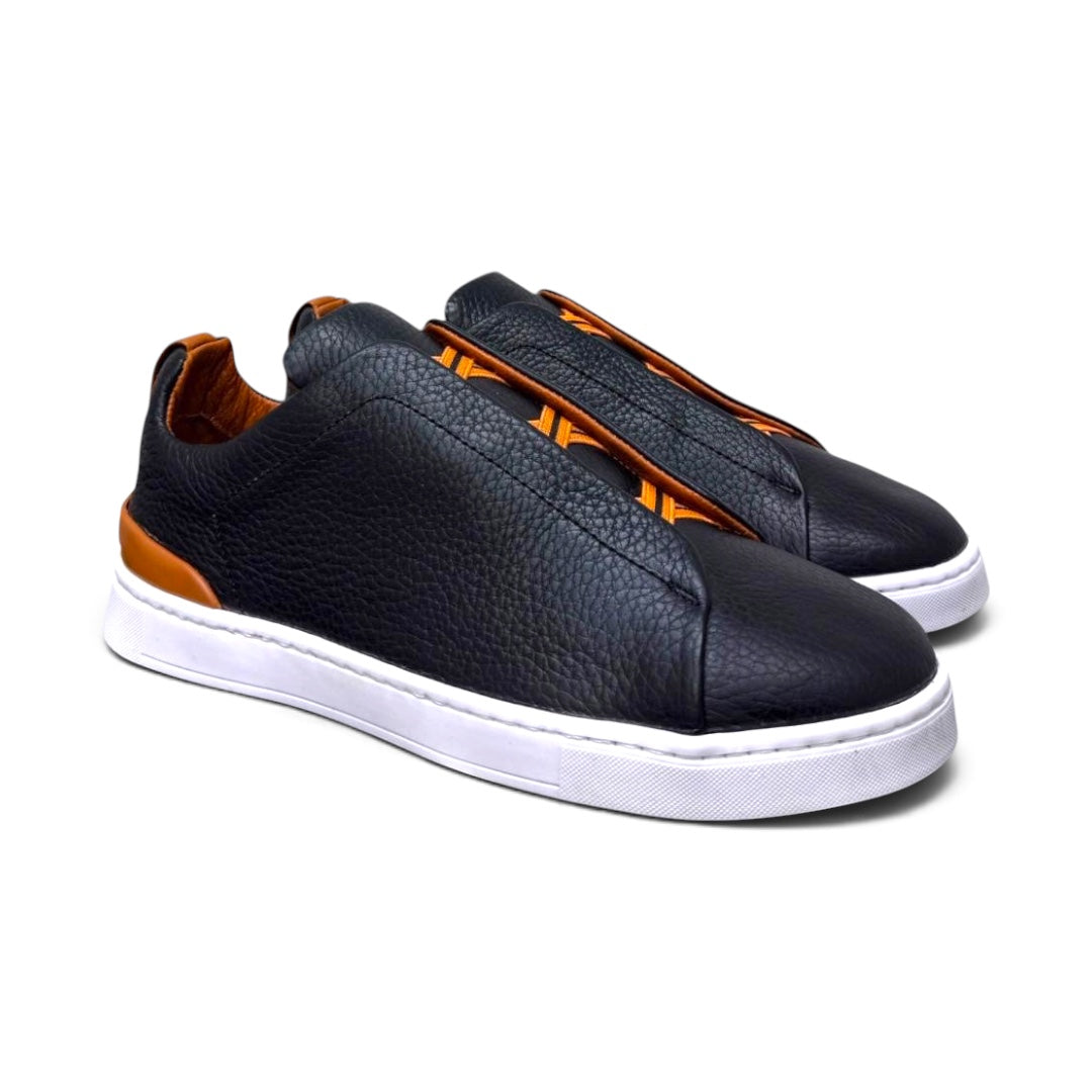MACRINO- piel venado negro naranja hermes