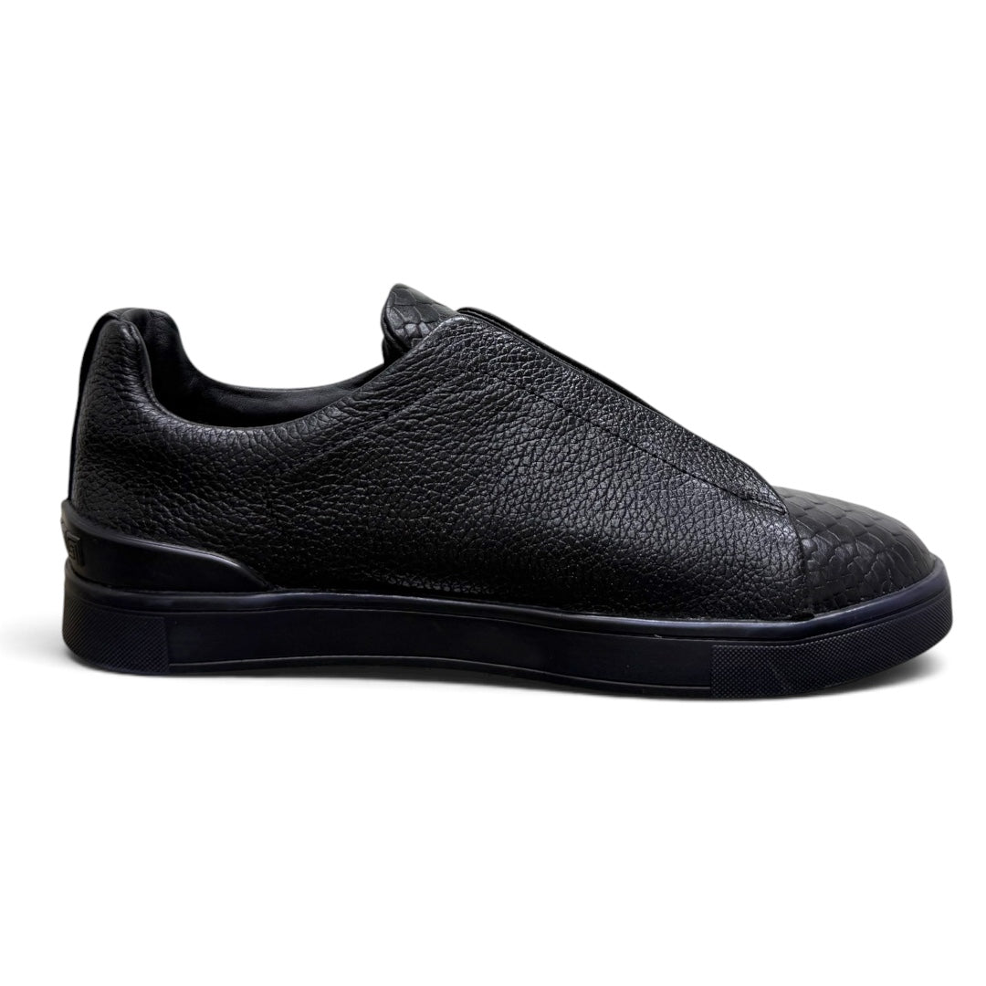 MACRINO- piel venado total black skin print pyton