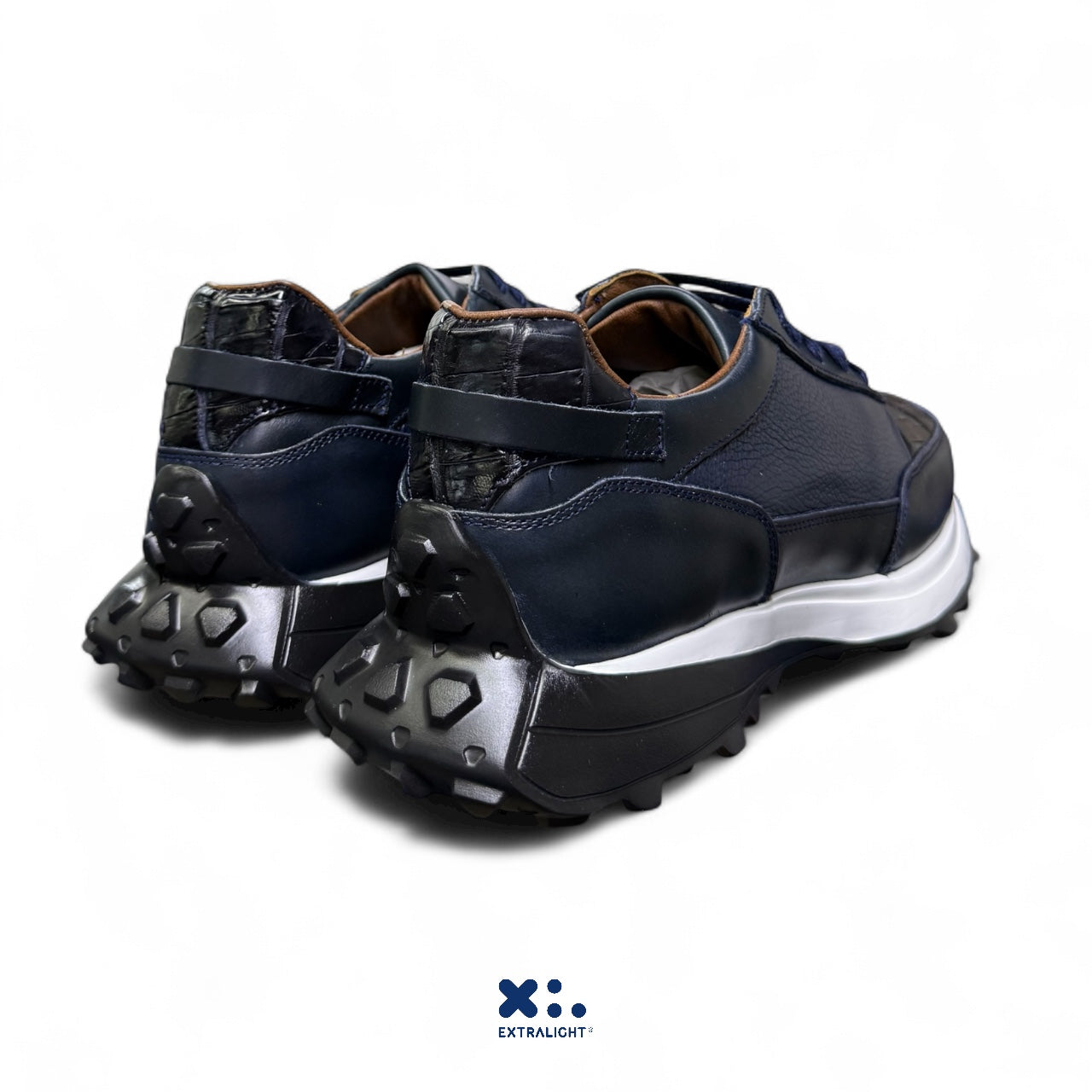 sneaker de piel blue camaleon / cocodrilo legitimo 20k10 extralight