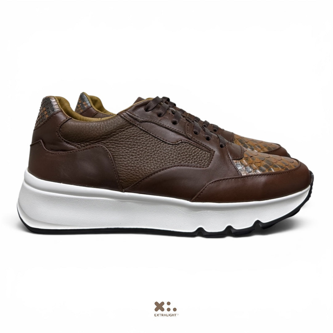 sneaker fendo- piel cognac Python miel Extralight®