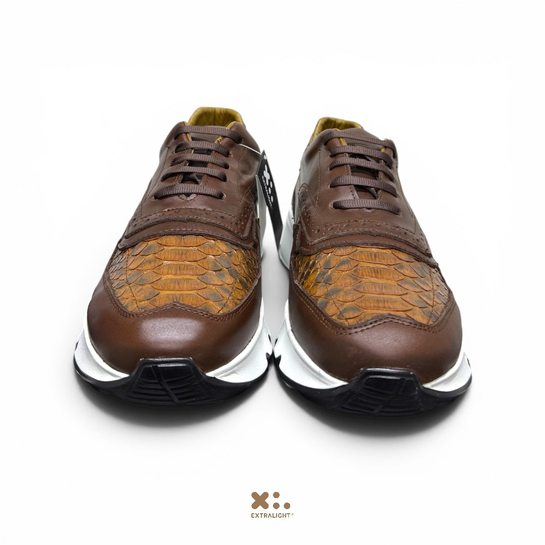 sneaker broklyn- piel wiskey vacuno / serpiente Extralight®