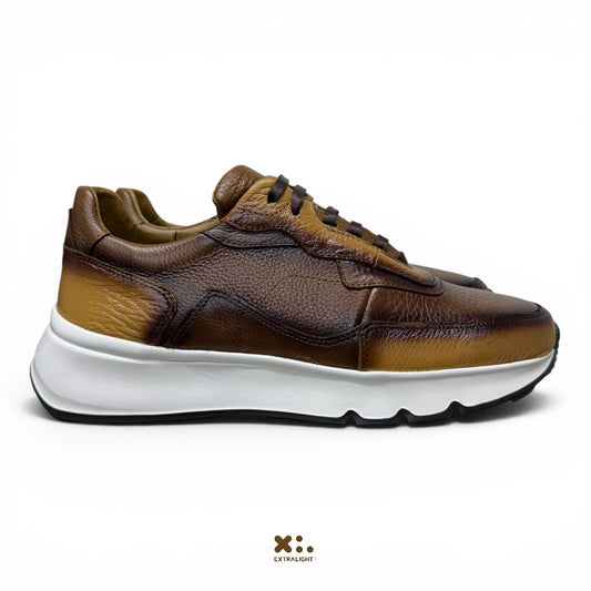 sneaker Flandes  - piel venado paleta café miel Extralight®