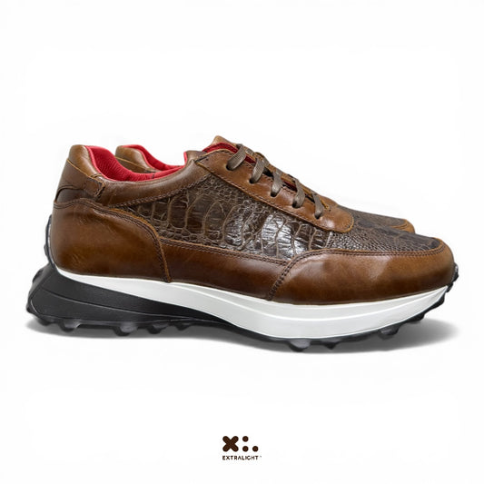 Sneaker 20K piel pata avestruz moca  extralight®