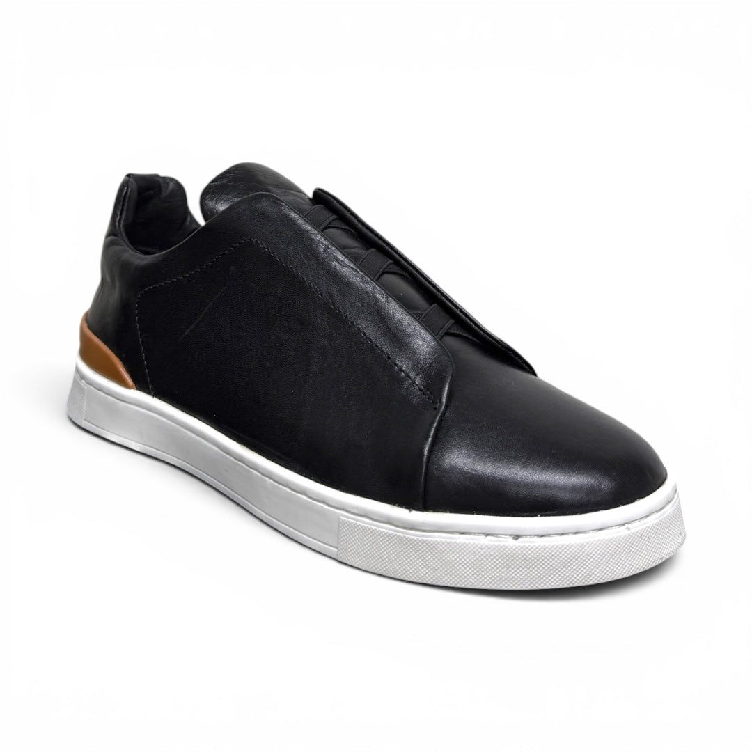 MACRINO- piel cabra negro naranja hermes