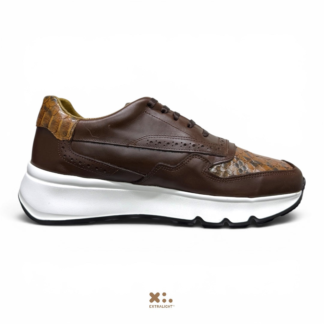 sneaker broklyn- piel wiskey vacuno / serpiente Extralight®