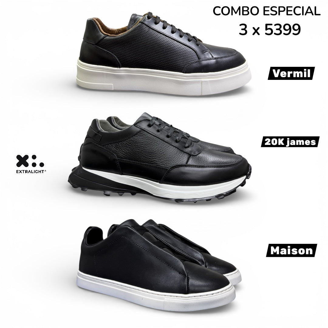 combo 3 colecciones 3 Sneakers piel maison vermil 20k
