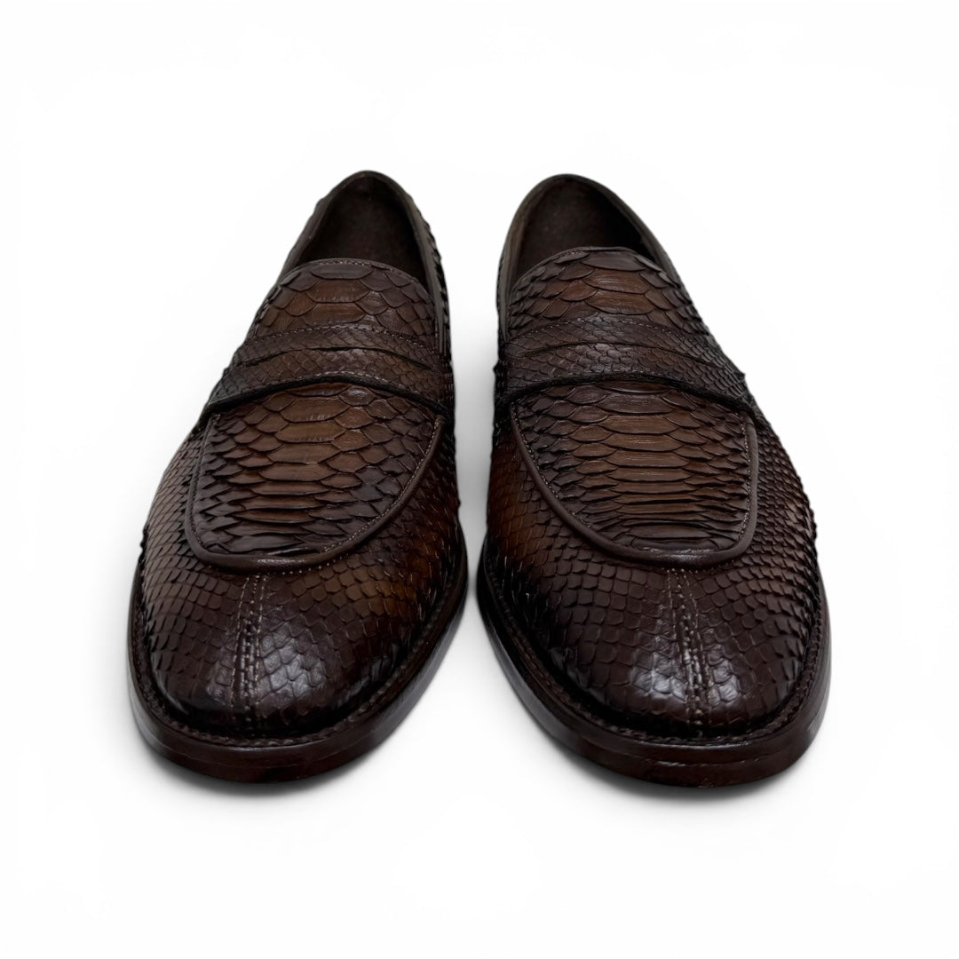 Loafers clermont piel full pyton chocolate whiskey