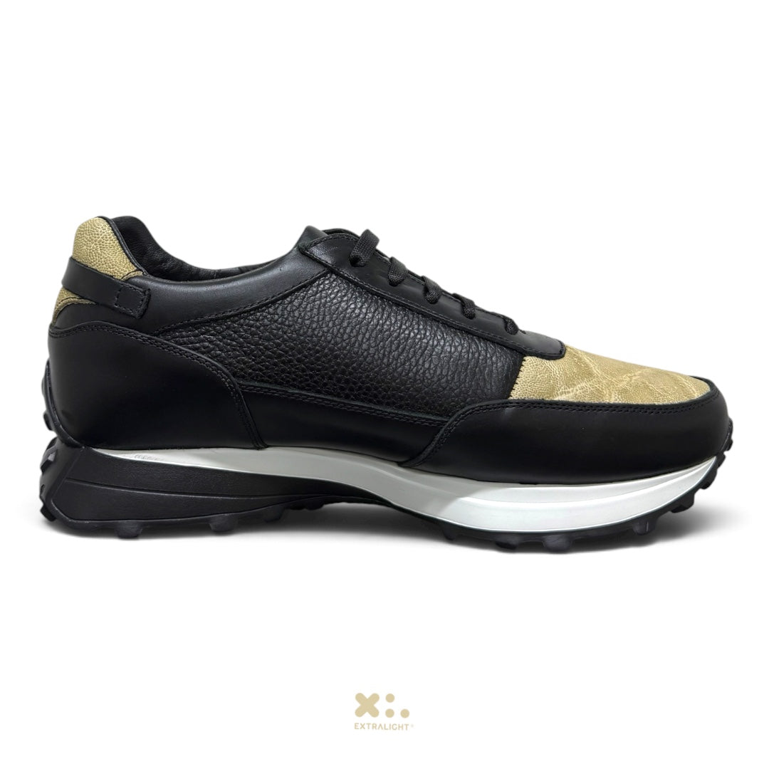 Sneaker 20K piel negro venado elefante beig extralight®