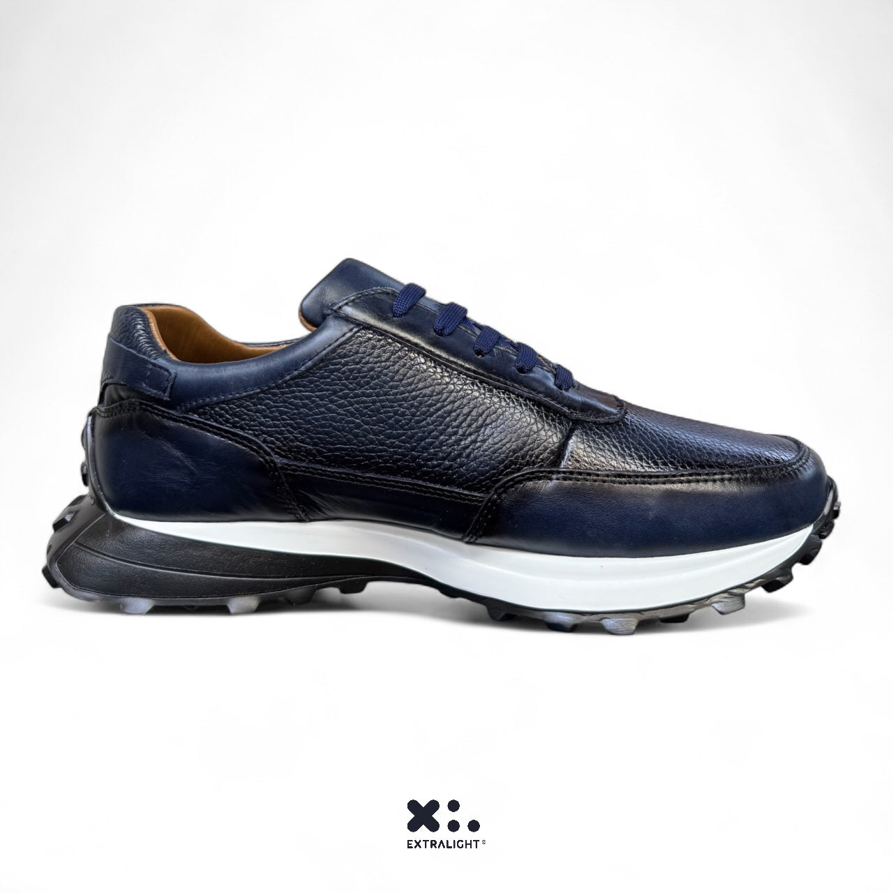 sneaker de piel pullup blue dark venado 20k extralight