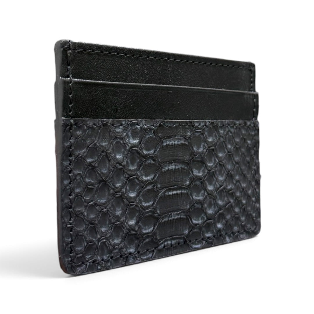 tarjetero de piel vacuno / pyton black blue