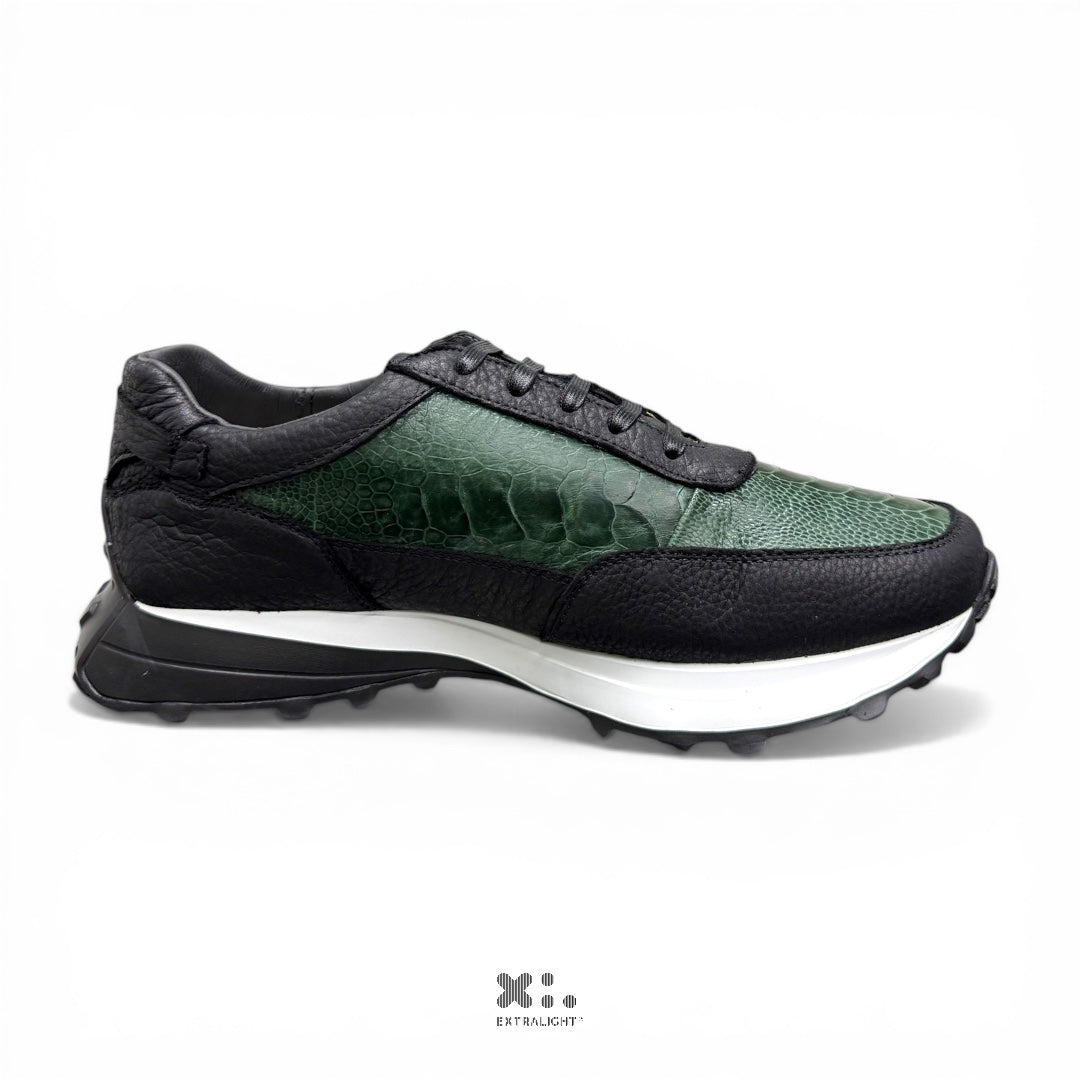 Sneaker 20K piel ostrich leg green olive extralight®