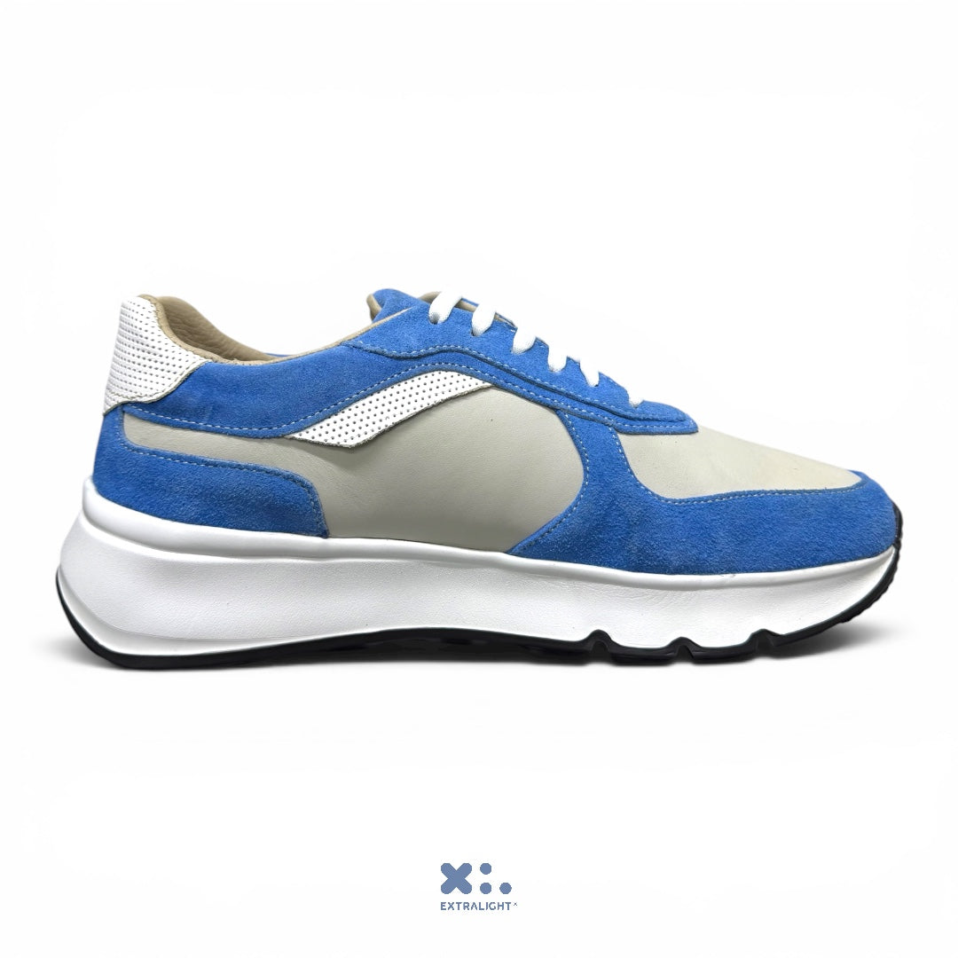 sneaker bali - piel blanco gamuza blue ice Extralight®