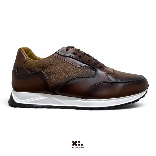 sneaker fendo- piel venado cognac madero extralight
