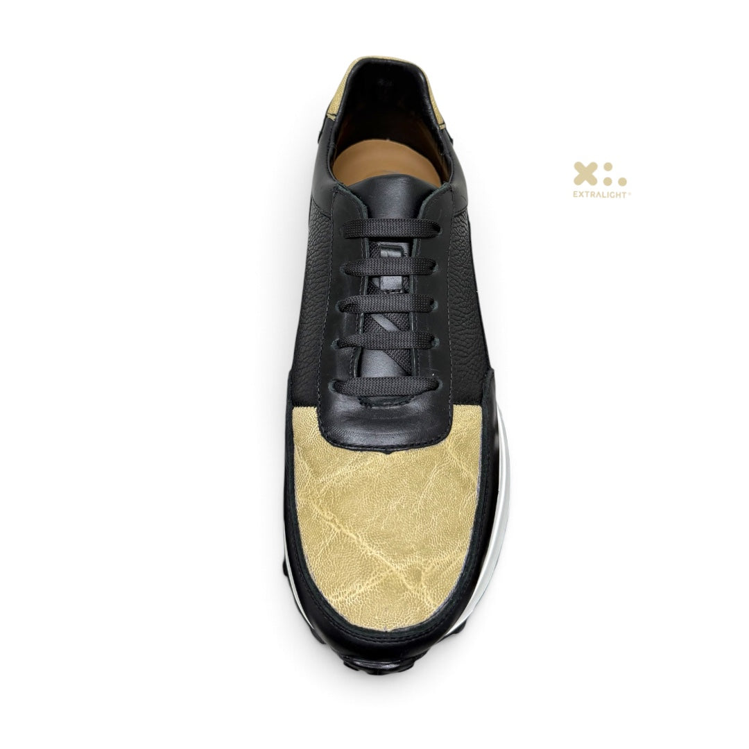 Sneaker 20K piel negro venado elefante beig extralight®