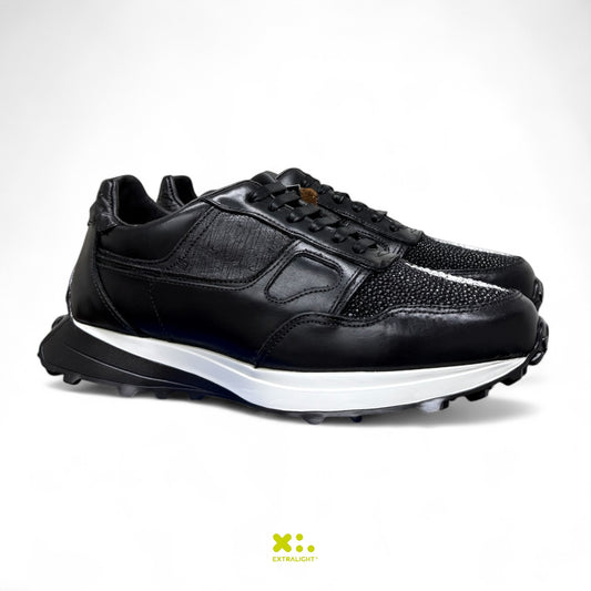 sneaker de piel camaleon / Mantarraya diamond/ avestruz  legitimo 20k64 extralight