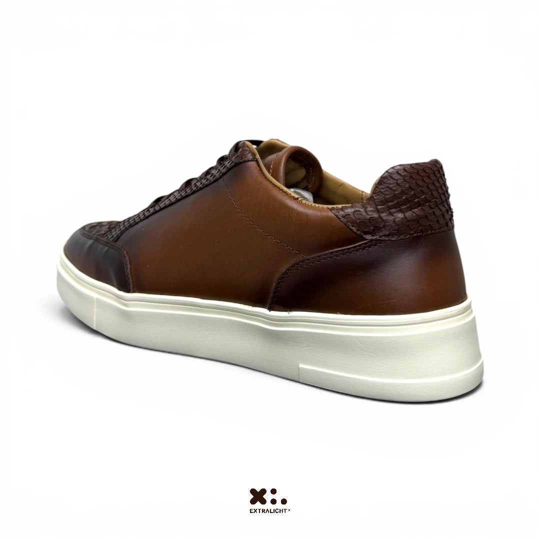 sneaker de piel cognac pyton 16k vermil extralight