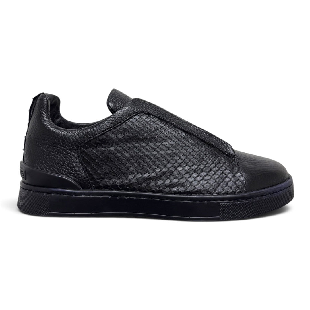 MACRINO BAT - piel venado / pyton legit total blvck