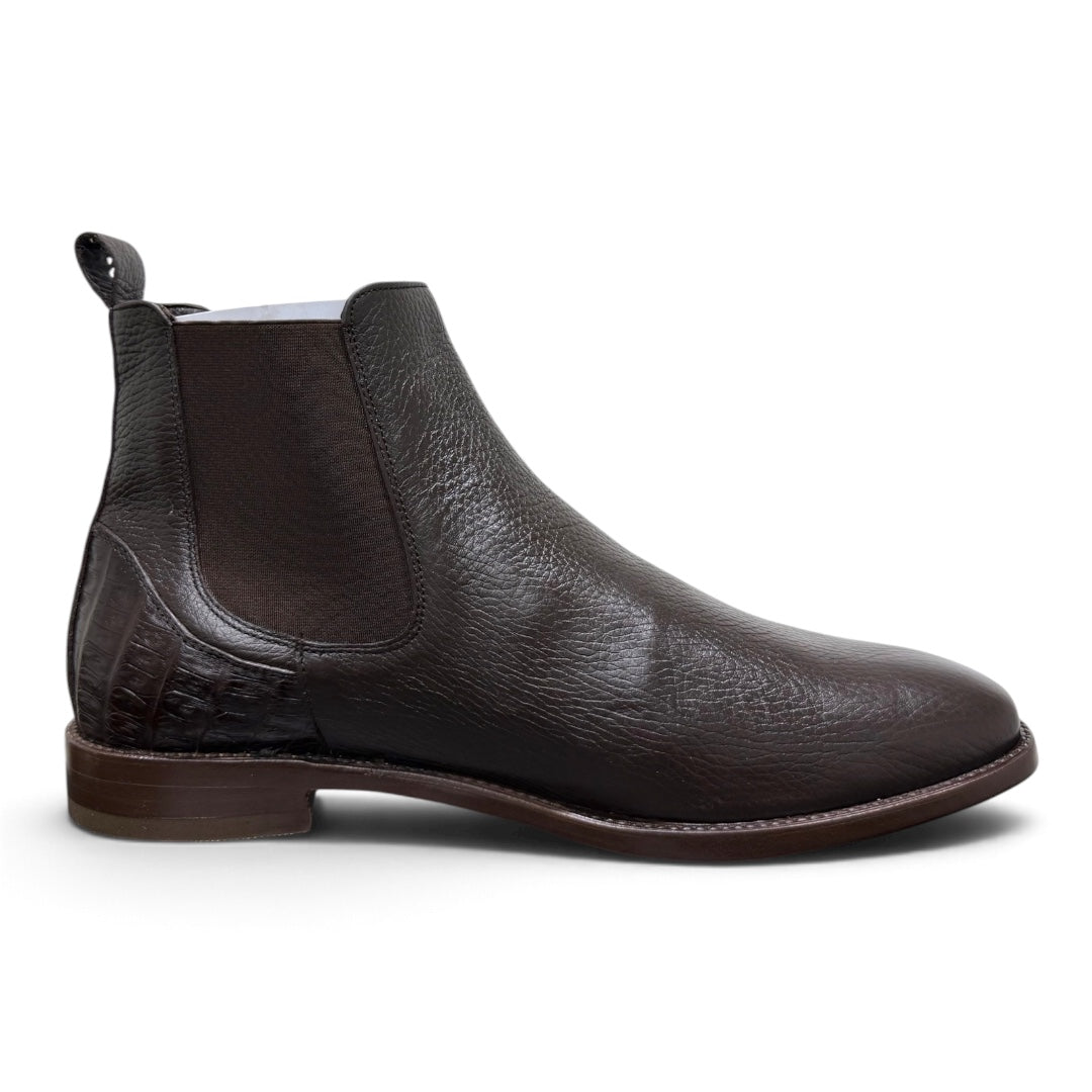 Botines de piel moca / piel cocodrilo cayman mod smith wesson
