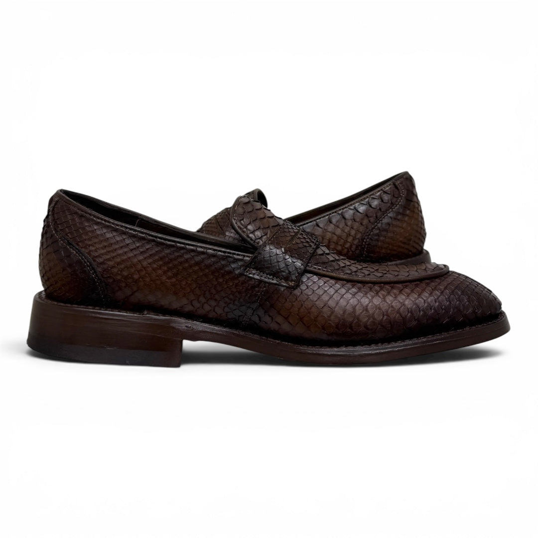 Loafers clermont piel full pyton chocolate whiskey