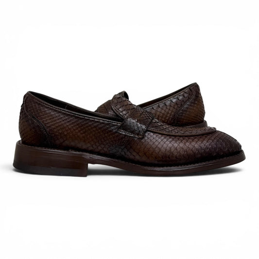 Loafers clermont piel full pyton chocolate whiskey