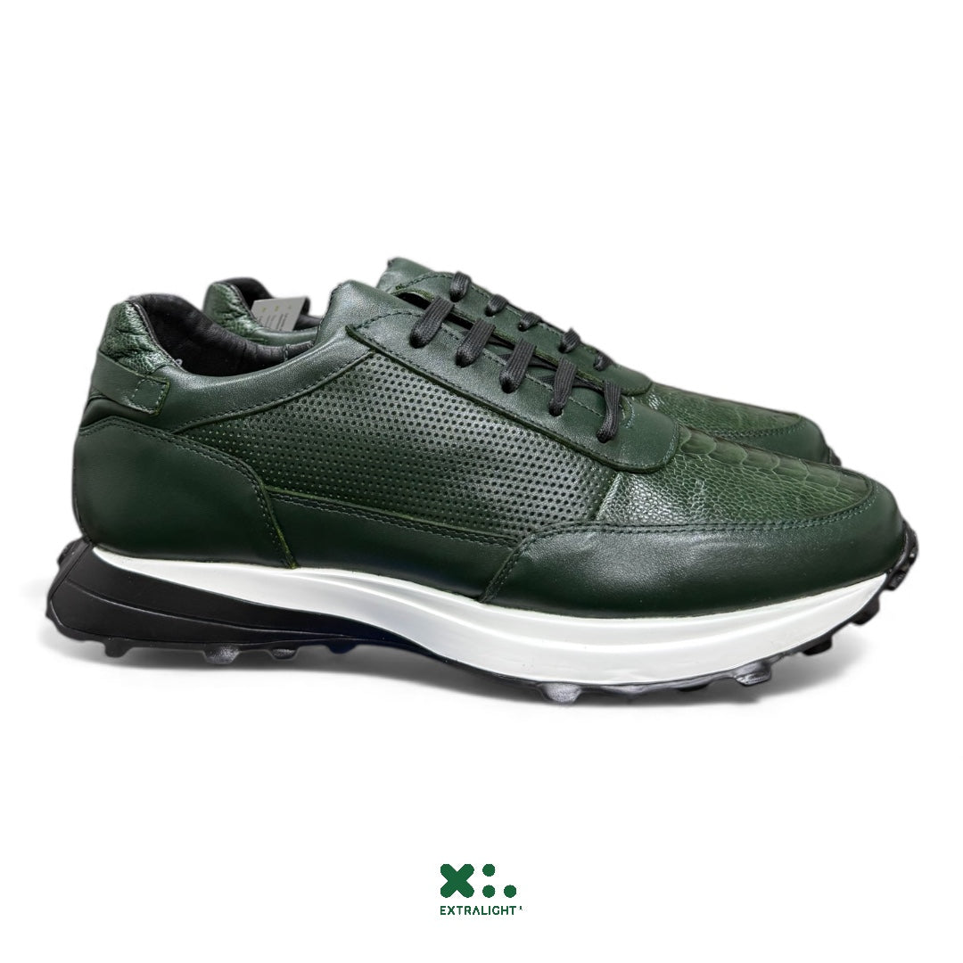 Sneaker 20k - green olive leg avestruz extralight - edición limitada