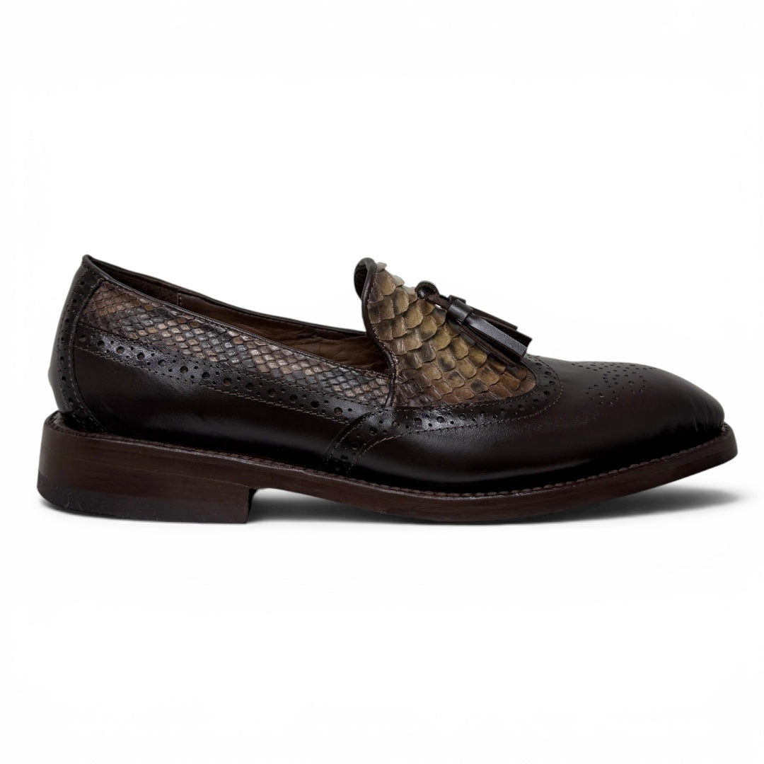 Loafers gianluca piel chocolate / pyton orix