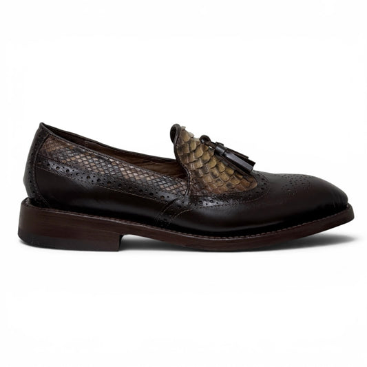 Loafers gianluca piel chocolate / pyton orix