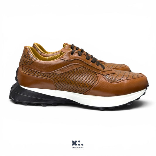 sneaker 20k15 piel pyton skin print miel